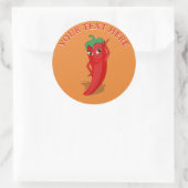 Sticker Rond Diva Piment Rouge Chaud Texte Modifiable (Sac)