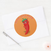 Sticker Rond Diva Piment Rouge Chaud Texte Modifiable (Enveloppe)
