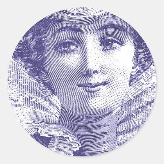 Sticker Rond Diva victorienne séduisante - Plaque de mode franç (Devant)