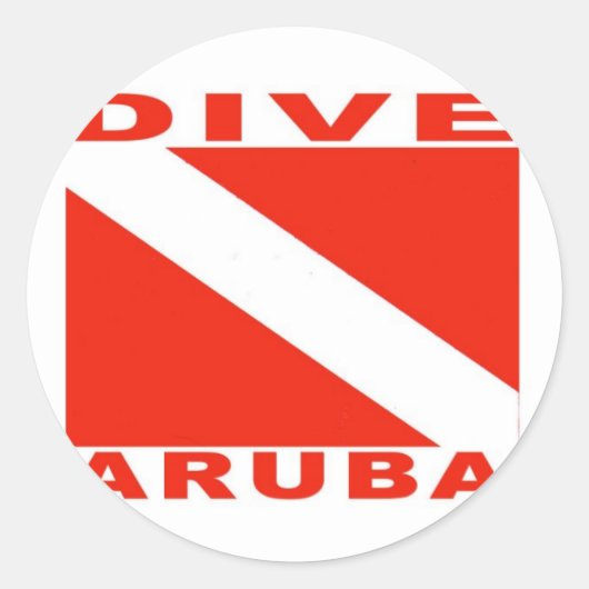 Sticker Rond Dive Aruba (Devant)
