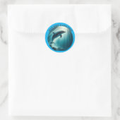 Sticker Rond Dive Deep Live Dolphin gratuit (Sac)