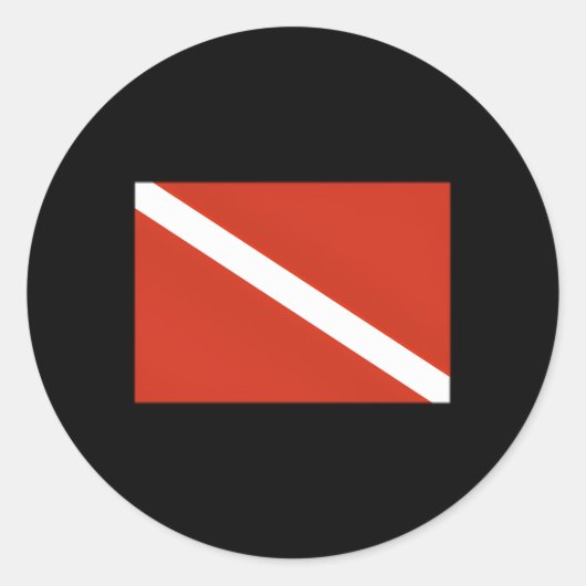 Sticker Rond Diver Drapeau Plongée sous-marine (Devant)