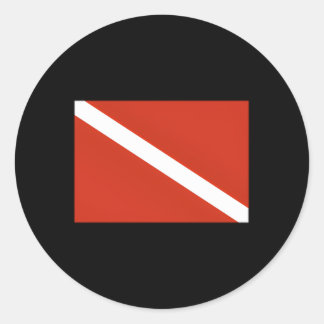 Sticker Rond Diver Drapeau Plongée sous-marine