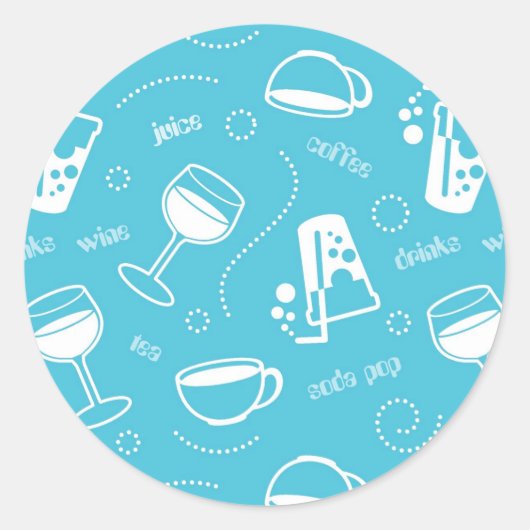 Sticker Rond Diverses boissons (Devant)