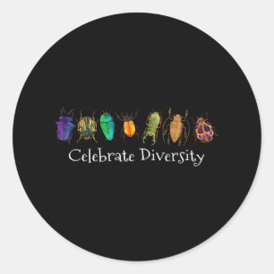 Sticker Rond Diversité des coléoptères et des bogues - Collecte