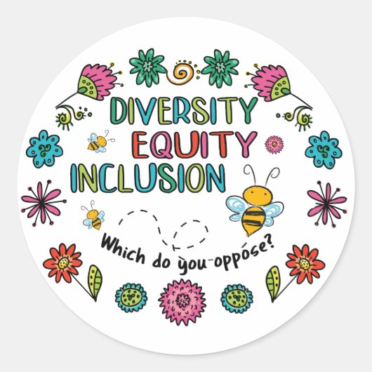 Sticker Rond Diversité Équité Inclusion (Devant)