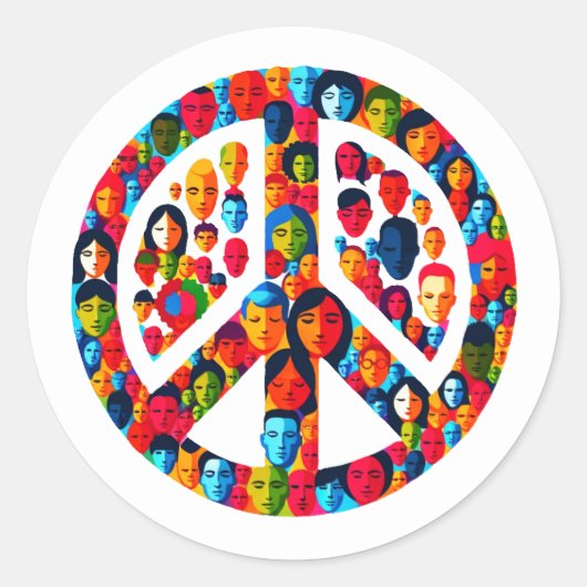 Sticker Rond Diversité pacifique Unité mondiale Conception des (Devant)
