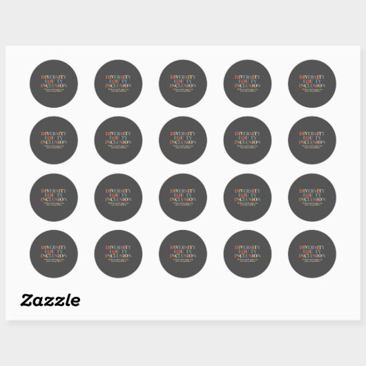 Sticker Rond Diversity Equity Inclusion (Feuille)