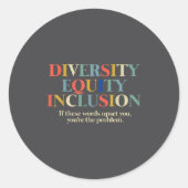 Sticker Rond Diversity Equity Inclusion (Devant)