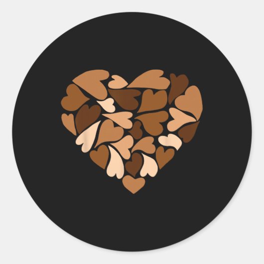 Sticker Rond Diversity Hearts Love Black History Month Melanin (Devant)