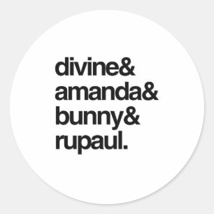 Sticker Rond Divine Amanda Bunny et Ru