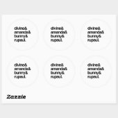 Sticker Rond Divine Amanda Bunny et Ru (Feuille)