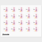 Sticker Rond Divine manchot rose (Feuille)