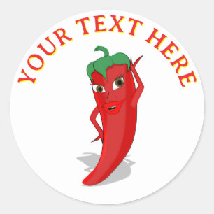 Sticker Rond Divine Piment Rouge Chaud