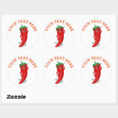 Sticker Rond Divine Piment Rouge Chaud (Feuille)