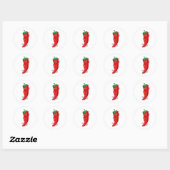 Sticker Rond Divine Piment Rouge Chaud (Feuille)