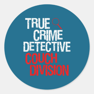 Sticker Rond Division du Canapé de Détective de Crime Vrai