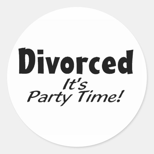 Sticker Rond Divorcé C'est l'heure de la fête (Devant)