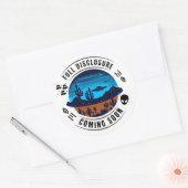 Sticker Rond Divulgation complète à venir bientôt | OVNI dans l (Enveloppe)