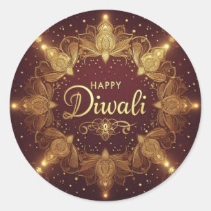 Sticker Rond Diwali doré