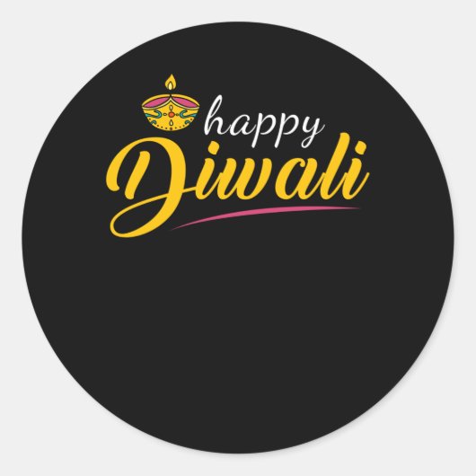 Sticker Rond Diwali Happy Diwali (Devant)