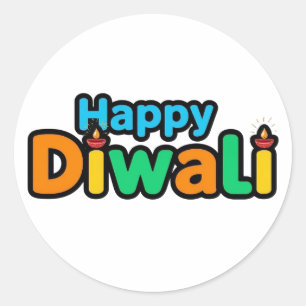 Sticker Rond Diwali – La fête colorée de la lumière et de la jo