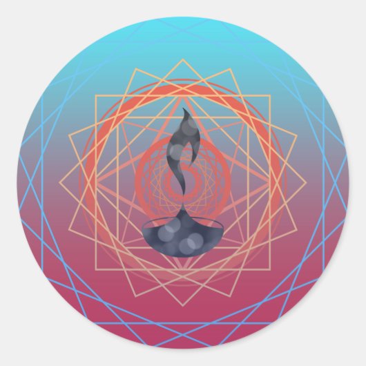 Sticker Rond diwali salutations diya géographies (Devant)