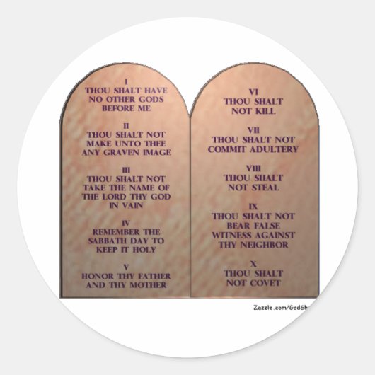 Sticker Rond Dix commandements (Devant)