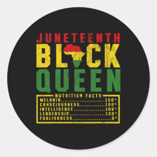 Sticker Rond Dix-neuvième femme Black Queen Diet Melanin Black