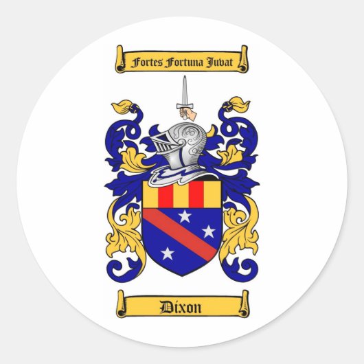 STICKER ROND DIXON FAMILLE CREST - DIXON COAT D'ARMES (Devant)