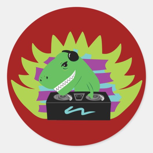 Sticker Rond Dj-asaurus Rex (Devant)