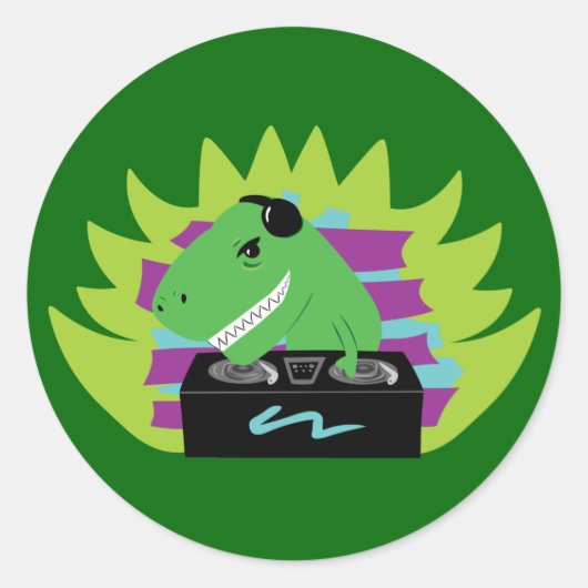 Sticker Rond Dj-asaurus Rex (Devant)
