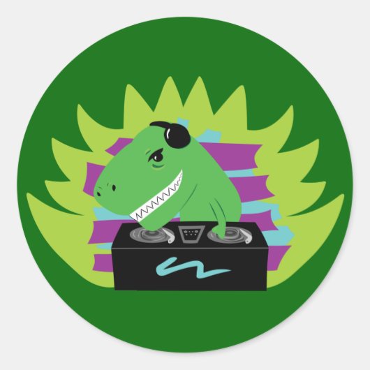 Sticker Rond Dj-asaurus Rex (Devant)