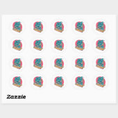 Sticker Rond DJ Cat cool (Feuille)