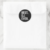 Sticker Rond Dj Ever Funny Gift Christmas (Sac)