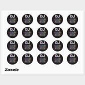 Sticker Rond Dj Music Lover Music Player Sound Cool (Feuille)