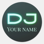 Sticker Rond DJ Music Outfit personnalisable (Devant)