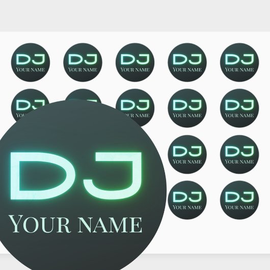 Sticker Rond DJ Music Outfit personnalisable