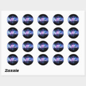 Sticker Rond DJ Techno Dance Party Bar Mitzvah (Feuille)