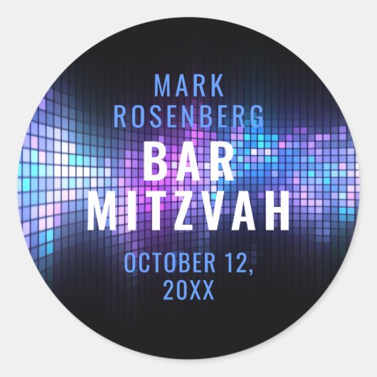 Sticker Rond DJ Techno Dance Party Bar Mitzvah (Devant)