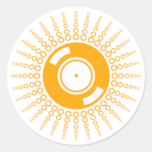 Sticker Rond DJ Vinyl Ray - Disk Jockey Record Music DJ