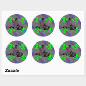 Sticker Rond DJ Vinyl Spinner (Feuille)