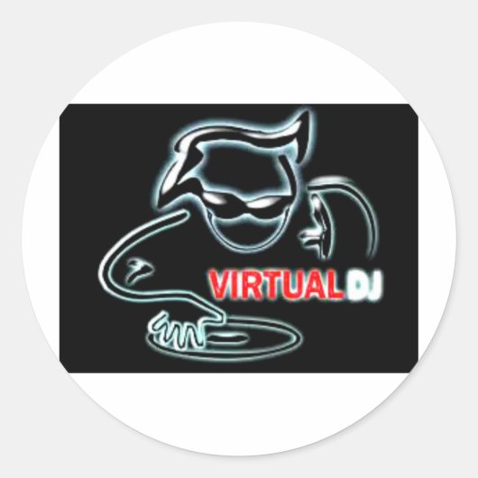 Sticker Rond Dj virtuel (Devant)
