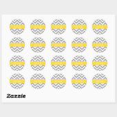 Sticker Rond Dk Gray White LG Chevron Pineapple Nom monogram (Feuille)