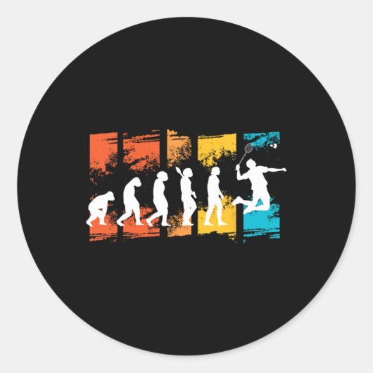 Sticker Rond Dminton Player Evolution Shuttle Dminton Racket 1 (Devant)
