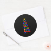 Sticker Rond DNA Helix Christmas Tree Life Science Biologie (Enveloppe)