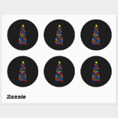 Sticker Rond DNA Helix Christmas Tree Life Science Biologie (Feuille)