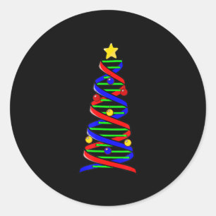 Sticker Rond DNA Helix Christmas Tree Life Science Biologie