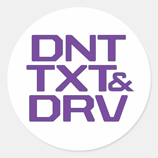 Sticker Rond DNT TXT et DRV (Devant)