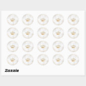 Sticker Rond do-it-yourself Faux Gold Crown avec Pearl+Marbre (Feuille)
